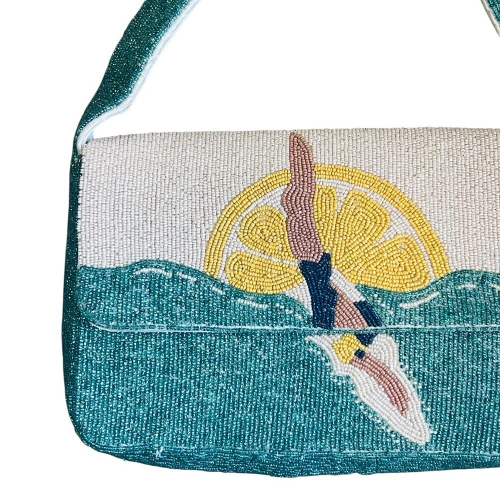 Handcrafted in India NWT Beaded Shoulder Bag Diver Swim Sun Viral TJ Maxx - Picture 3 of 14
